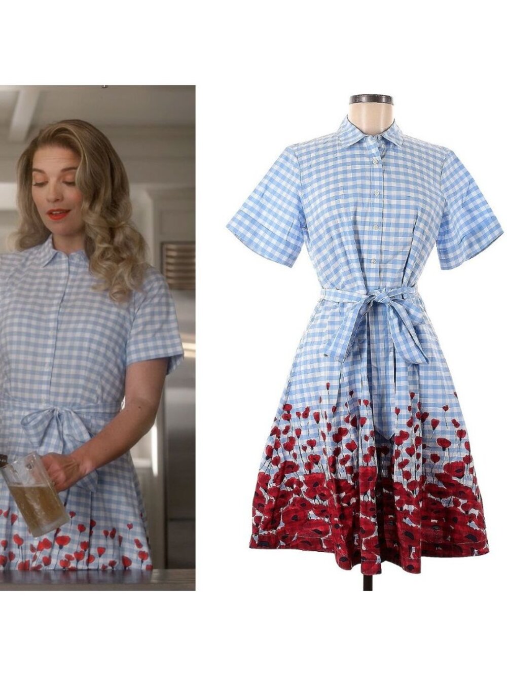 ASO KEVIN CAN F HIMSELF ANNIE MURPHY Floral Gingham Dress EUC RARE